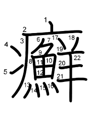 Thứ tự nét chữ 癬