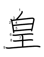 Thứ tự nét chữ 皇