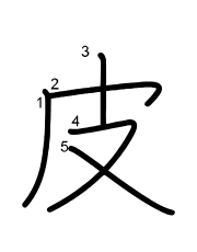 Thứ tự nét chữ 皮