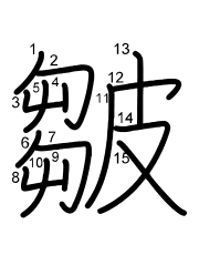 Thứ tự nét chữ 皺