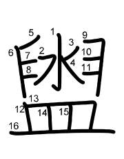 Thứ tự nét chữ 盥