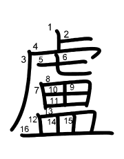Thứ tự nét chữ 盧