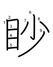 Thứ tự nét chữ 眇