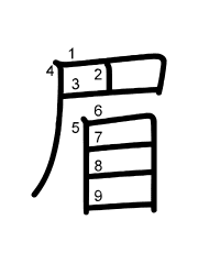 Thứ tự nét chữ 眉