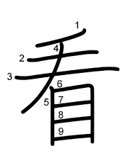 Thứ tự nét chữ 看