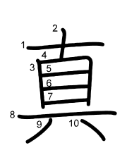 Thứ tự nét chữ 真