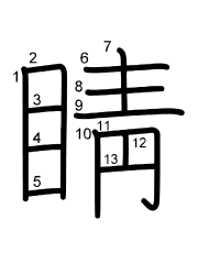 Thứ tự nét chữ 睛