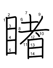Thứ tự nét chữ 睹