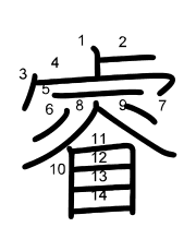 Thứ tự nét chữ 睿
