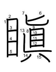 Thứ tự nét chữ 瞋