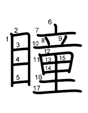 Thứ tự nét chữ 瞳