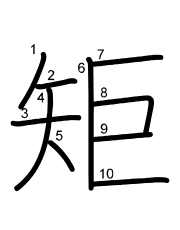 Thứ tự nét chữ 矩