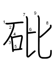 Thứ tự nét chữ 砒