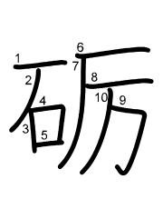 Thứ tự nét chữ 砺