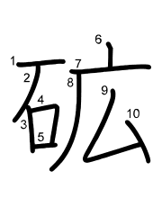 Thứ tự nét chữ 砿
