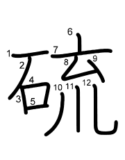 Thứ tự nét chữ 硫