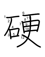Thứ tự nét chữ 硬