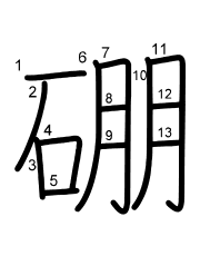 Thứ tự nét chữ 硼