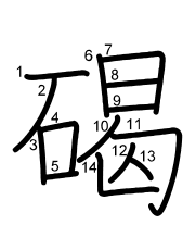 Thứ tự nét chữ 碣