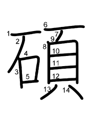Thứ tự nét chữ 碩