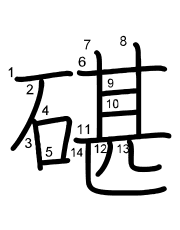 Thứ tự nét chữ 碪
