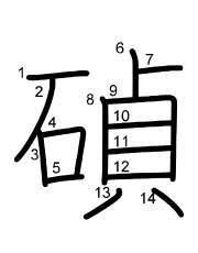 Thứ tự nét chữ 碵