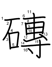Thứ tự nét chữ 磚