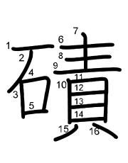Thứ tự nét chữ 磧