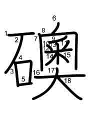 Thứ tự nét chữ 礇