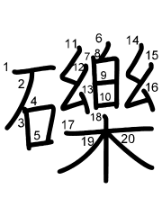 Thứ tự nét chữ 礫