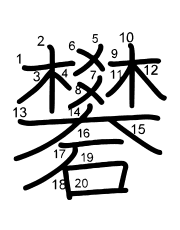 Thứ tự nét chữ 礬