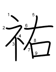 Thứ tự nét chữ 祐