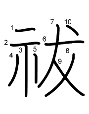 Thứ tự nét chữ 祓