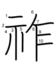 Thứ tự nét chữ 祚