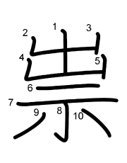 Thứ tự nét chữ 祟