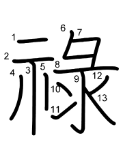 Thứ tự nét chữ 祿