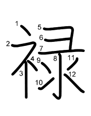 Thứ tự nét chữ 禄