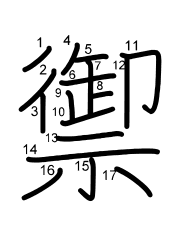 Thứ tự nét chữ 禦