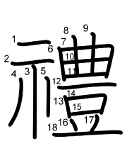 Thứ tự nét chữ 禮