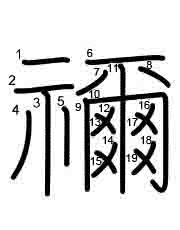 Thứ tự nét chữ 禰