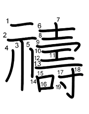 Thứ tự nét chữ 禱