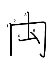 Thứ tự nét chữ 禸