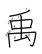 Thứ tự nét chữ 禹