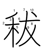 Thứ tự nét chữ 秡