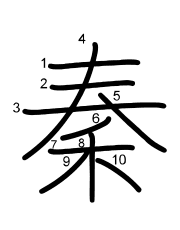 Thứ tự nét chữ 秦