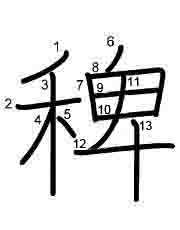 Thứ tự nét chữ 稗