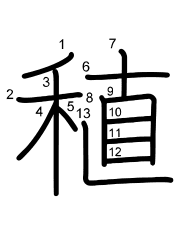 Thứ tự nét chữ 稙