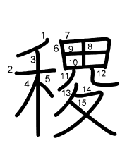 Thứ tự nét chữ 稷