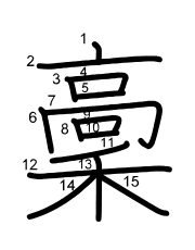 Thứ tự nét chữ 稾