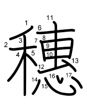 Thứ tự nét chữ 穗